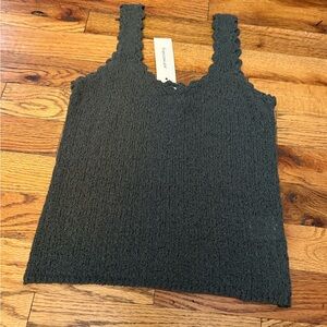 Francesca Women's Dark Green Textured Tank Top